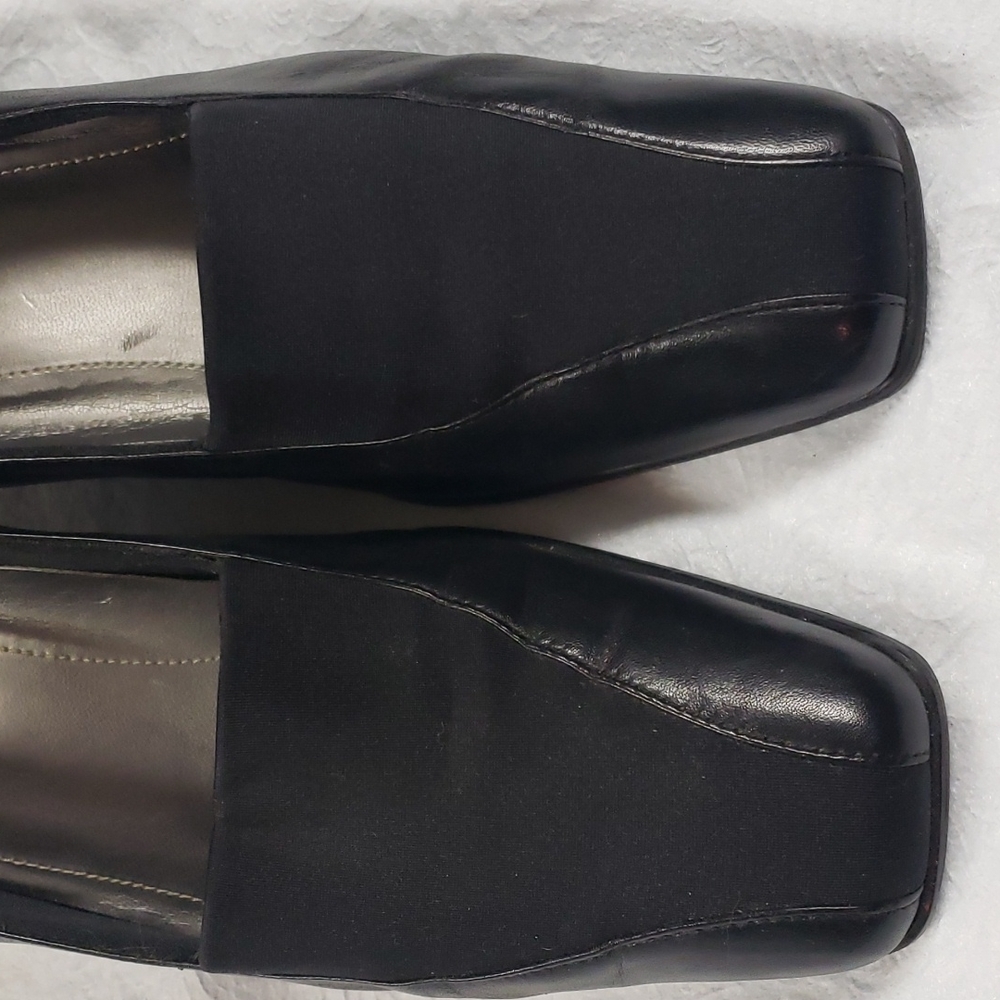 Naturalizer Patsy Black Leather Square Toe Block … - image 7